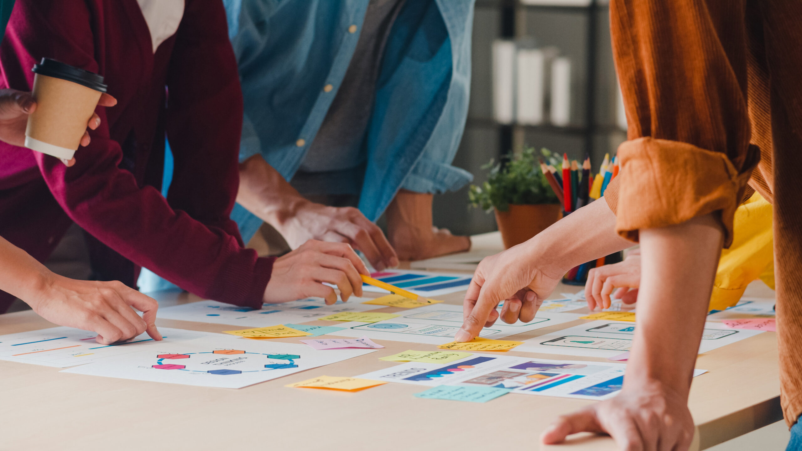 team working on a project management tool